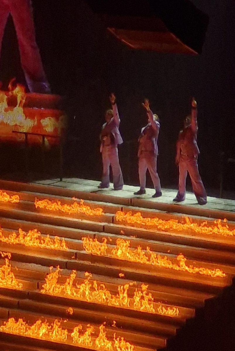 Take That bring fire, waterfalls, moving staircases and bridges that descended from the sky  
